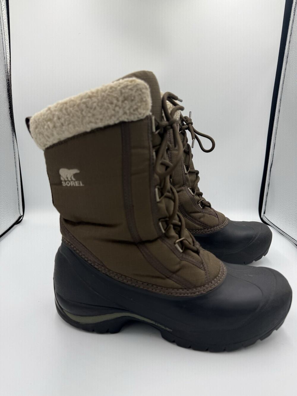 Sorel Cumberland Snow Boots Women’s 8.5 Olive Black Thinsulate Insulated Winter